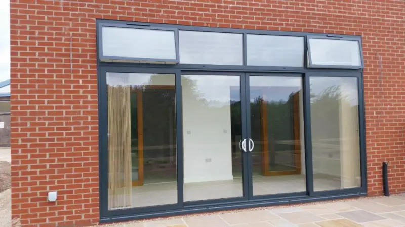 Commercial Aluminium Double Door Screen Anthracite Grey RAL7016: Swipe To View More Images