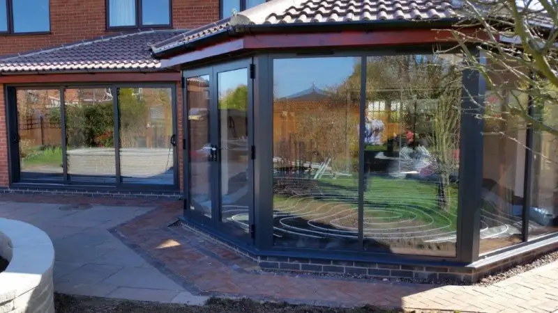 Aluminium Conservatory Double Doors French Patio: Swipe To View More Images
