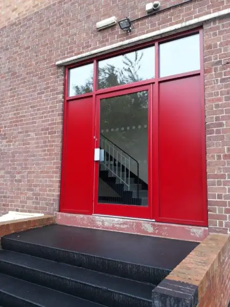 Commercial Red Aluminium Panels Door Screen: Swipe To View More Images