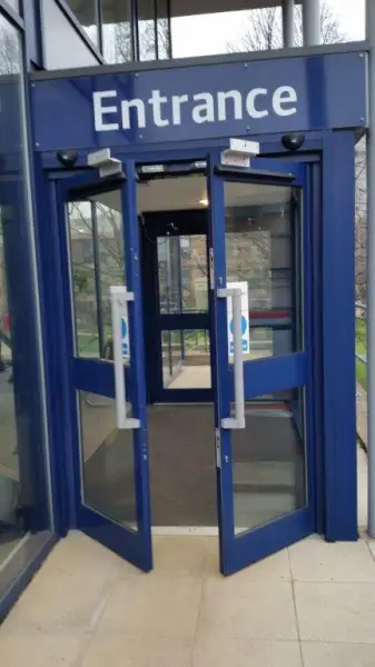 Commercial Aluminium Double Doors Closer Entrance: Swipe To View More Images