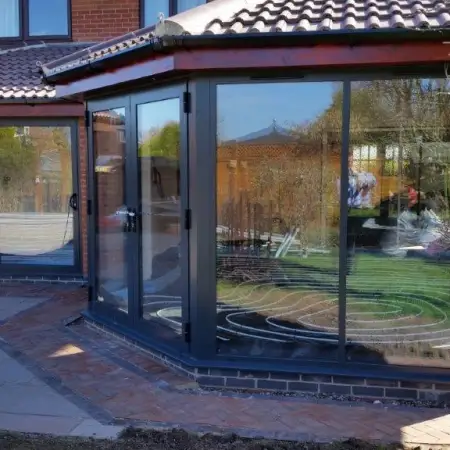 Aluminium Conservatory Double Doors French Patio: Click Here To View Larger Image
