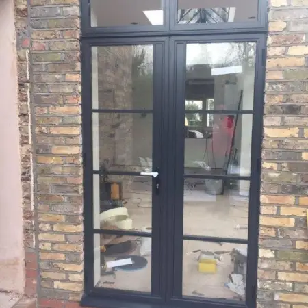 Aluminium Double Doors / French Doors Face Fixed Bars: Click Here To View Larger Image