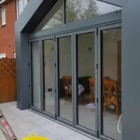 Aluminium Door Screen Shaped Windows: Click Here To View Larger Image