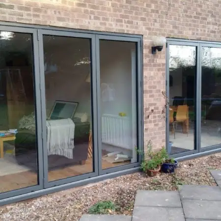 Aluminium 3-Leaf Folding Sliding Doors Bi-Fold: Click Here To View Larger Image