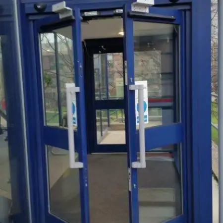 Commercial Aluminium Double Doors Closer Entrance: Click Here To View Larger Image